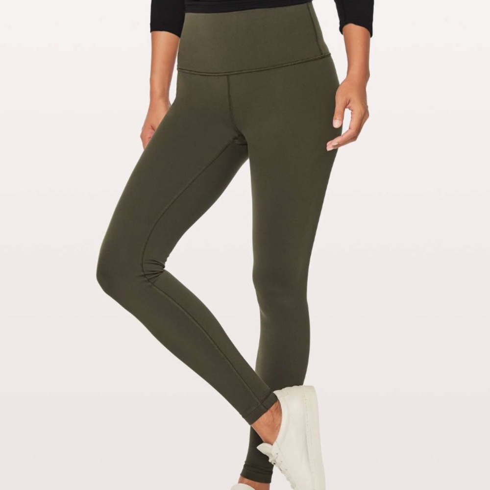 Lululemon 7/8 right luon dark olive size 6